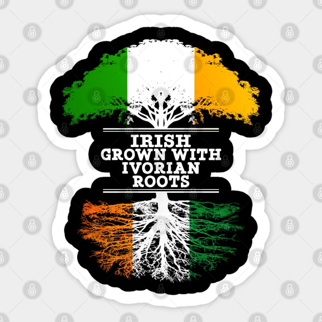 Irish Grown With Ivorian Roots - Gift for Ivorian With Roots From Ivory Coast Sticker by Country Flags